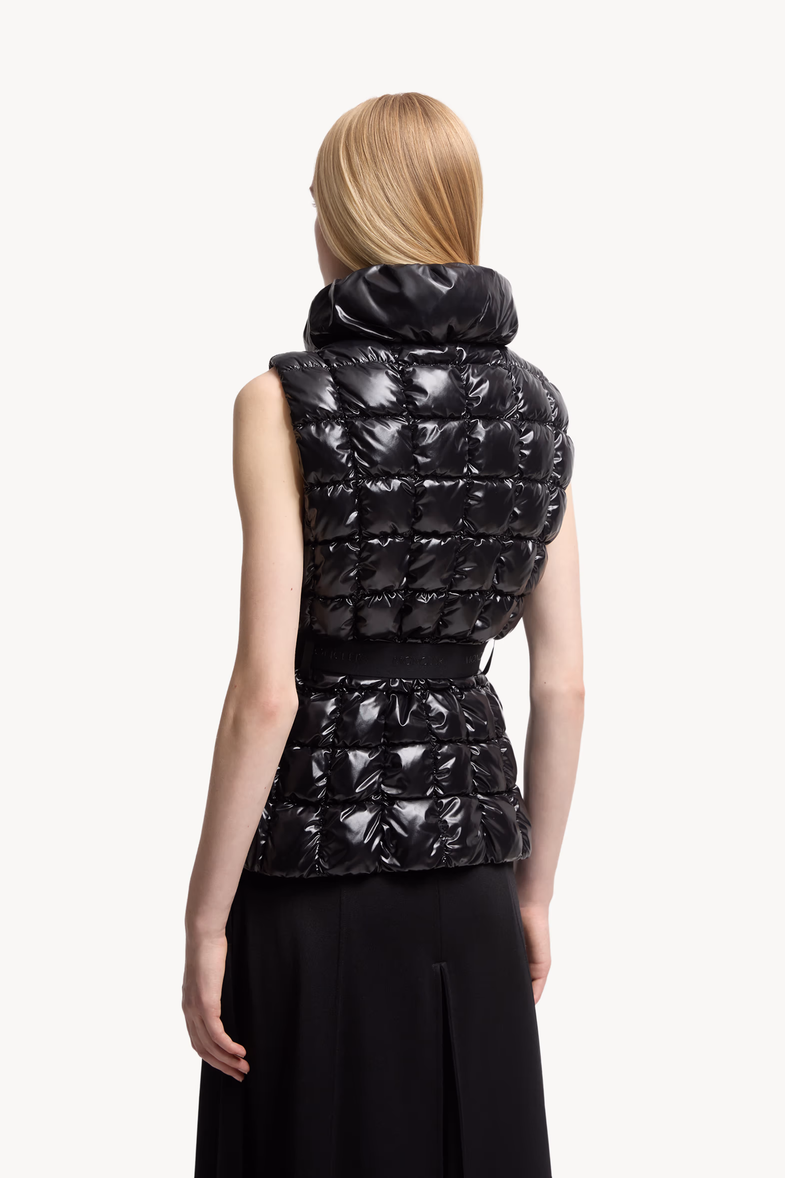Chaleco plumífero con acolchado a cuadros Emilion Mujer Negro Moncler 5